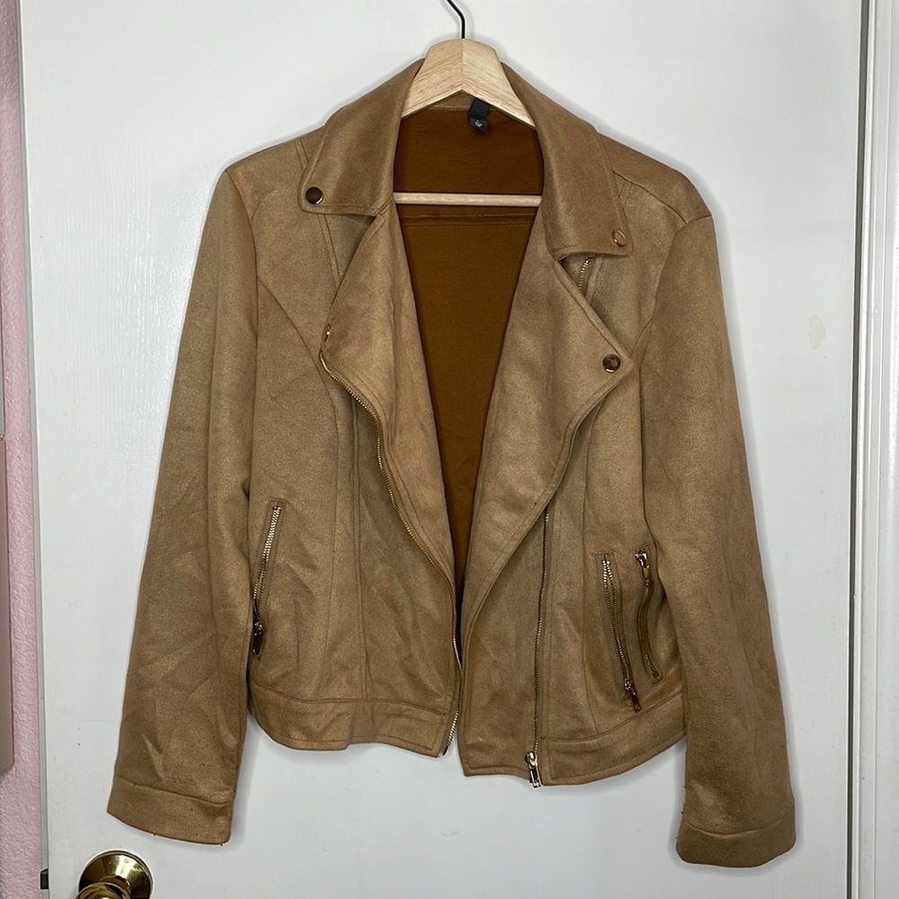 Faux suede Moto jacket